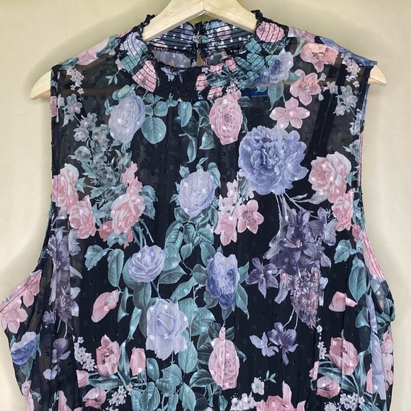 New Torrid Midi Clip Dot Mock Neck Harmonic Floral Resort Dress Sz3 - Picture 3 of 10